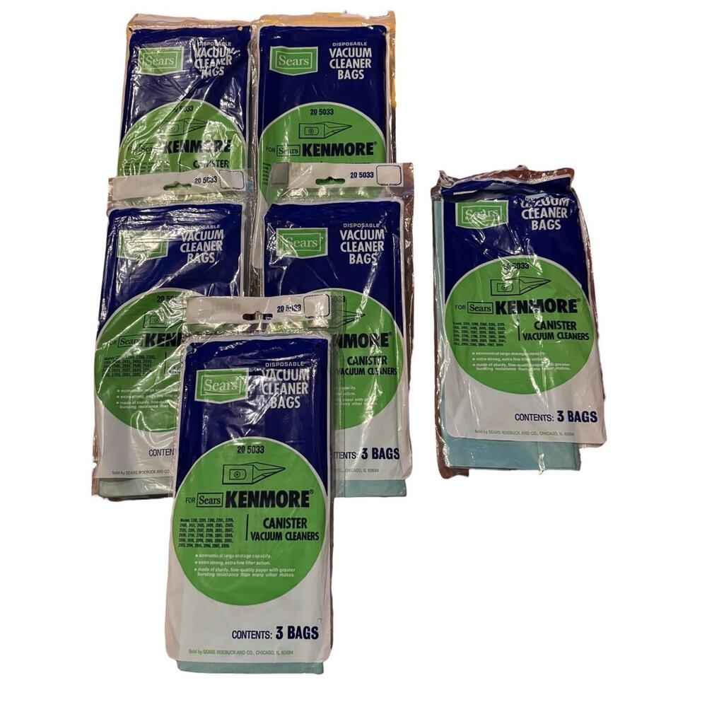 Vintage Sears Kenmore 20-5033 Canister Vacuum Cleaner Bags Lot of 16 NOS Roebuck